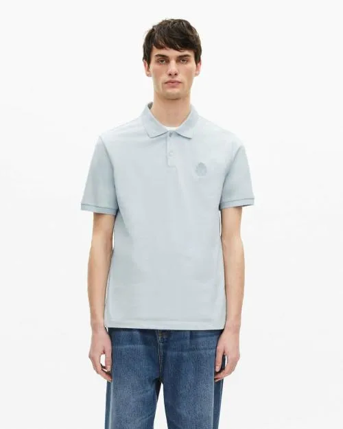 Men Polos The Kooples Light Blue Pique Polo Shirt With Classic Collar Baby Blue
