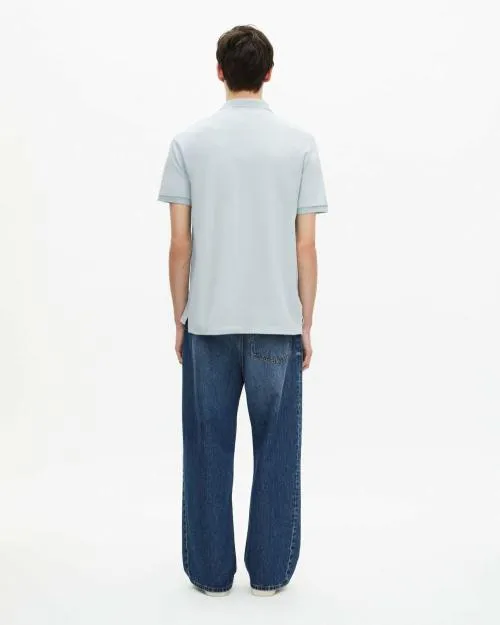 Men Polos The Kooples Light Blue Pique Polo Shirt With Classic Collar Baby Blue
