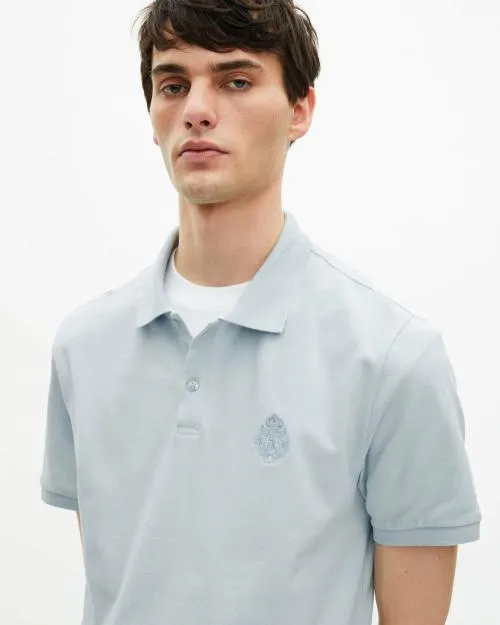 Men Polos The Kooples Light Blue Pique Polo Shirt With Classic Collar Baby Blue