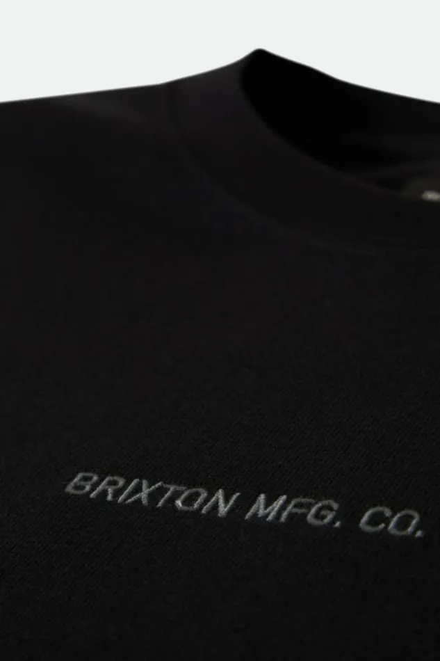 Men Quality Embroidered Heavyweight SS Standard TShirt Black Classic Wash Brixton TShirts