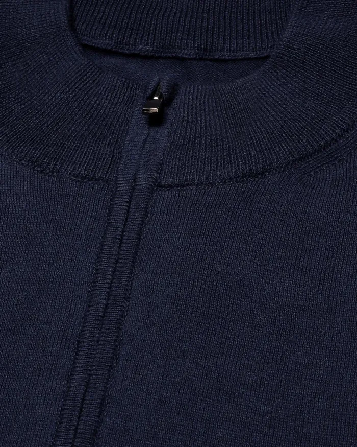 Men Quarter Zip Sweater Blue Eton Knitwear Men Quarter Zip Sweater Blue Eton Knitwear