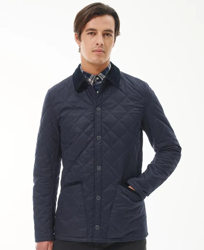 Men Quilted Jackets Barbour Heritage Liddesdale Checked Quilted Jacket Olive
