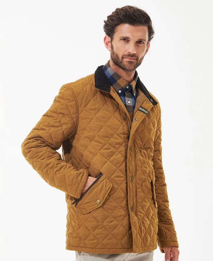 Men Quilted Jackets Barbour Shoveler Quilted Jacket Army Green