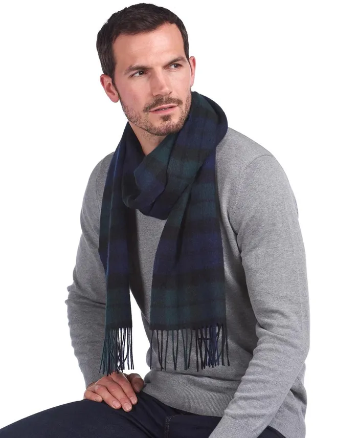 Men Scarves and Handkerchiefs Barbour New Check Tartan Scarf Black Stewart Men Scarves and Handkerchiefs Barbour New Check Tartan Scarf Black Stewart