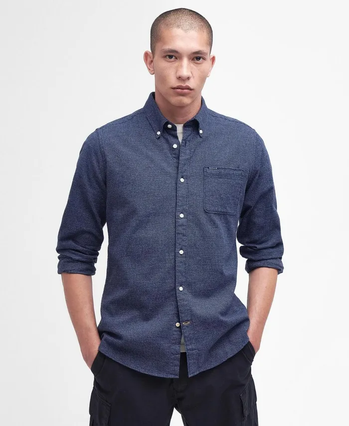 Men Shirts Barbour Bannock Tailored Shirt Classic Navy