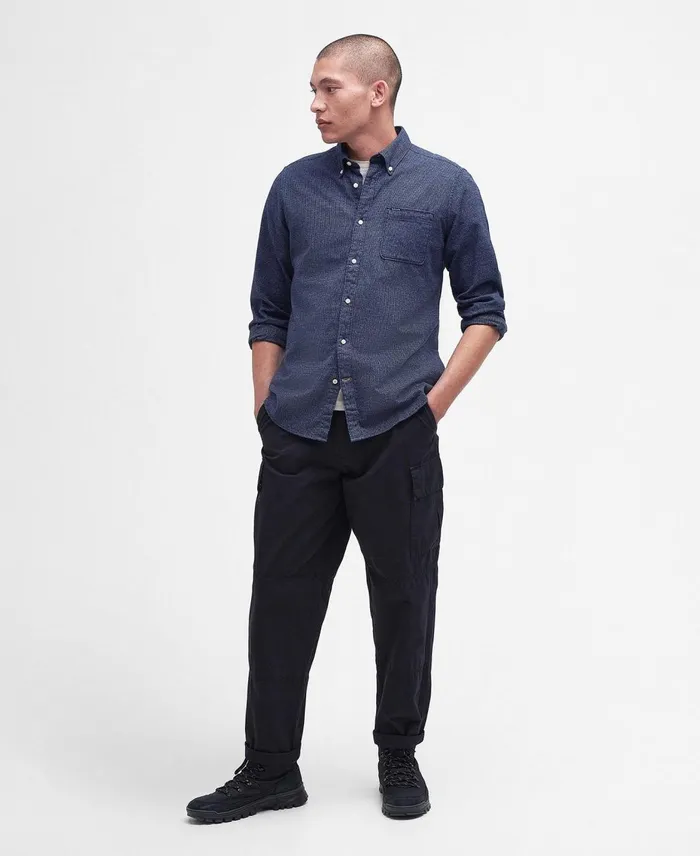Men Shirts Barbour Bannock Tailored Shirt Classic Navy Men Shirts Barbour Bannock Tailored Shirt Classic Navy