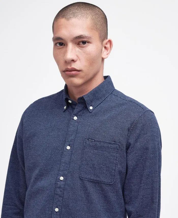 Men Shirts Barbour Bannock Tailored Shirt Classic Navy Men Shirts Barbour Bannock Tailored Shirt Classic Navy