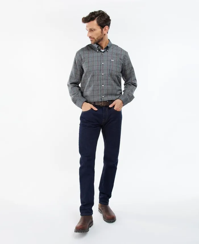 Men Shirts Barbour Henderson Thermo Weave Shirt Olive Men Shirts Barbour Henderson Thermo Weave Shirt Olive