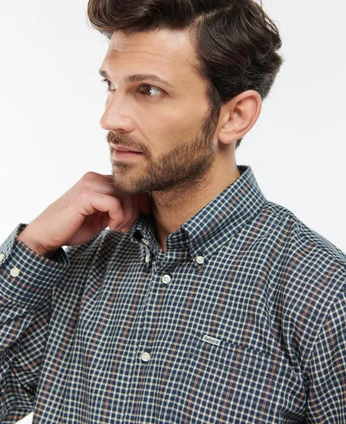 Men Shirts Barbour Henderson Thermo Weave Shirt Olive Men Shirts Barbour Henderson Thermo Weave Shirt Olive