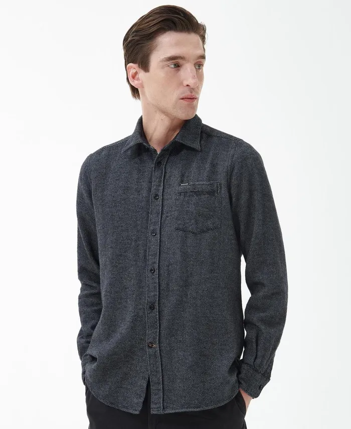 Men Shirts Barbour Robertson Tailored Shirt Grey Marl