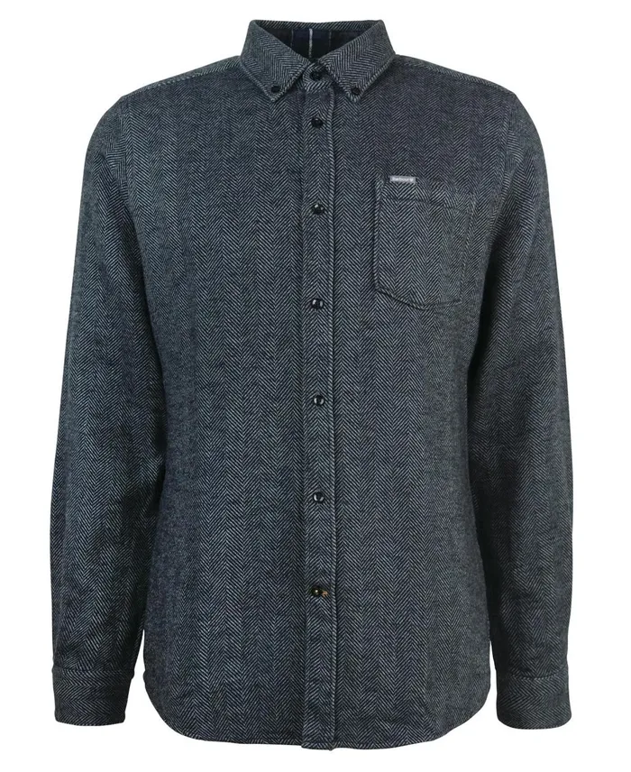 Men Shirts Barbour Robertson Tailored Shirt Grey Marl Men Shirts Barbour Robertson Tailored Shirt Grey Marl