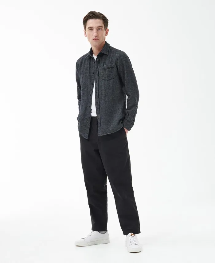 Men Shirts Barbour Robertson Tailored Shirt Grey Marl Men Shirts Barbour Robertson Tailored Shirt Grey Marl