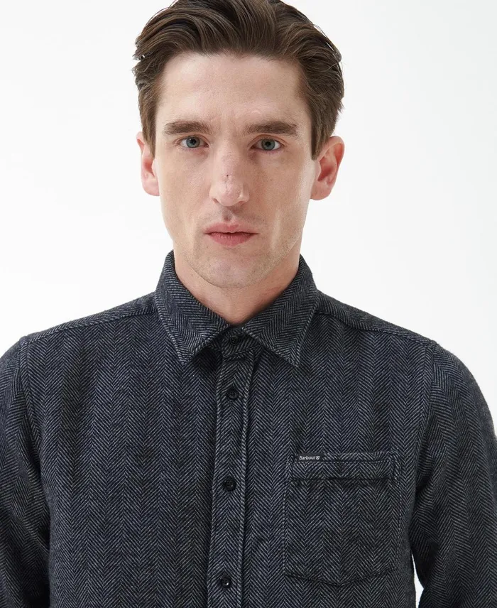 Men Shirts Barbour Robertson Tailored Shirt Grey Marl Men Shirts Barbour Robertson Tailored Shirt Grey Marl