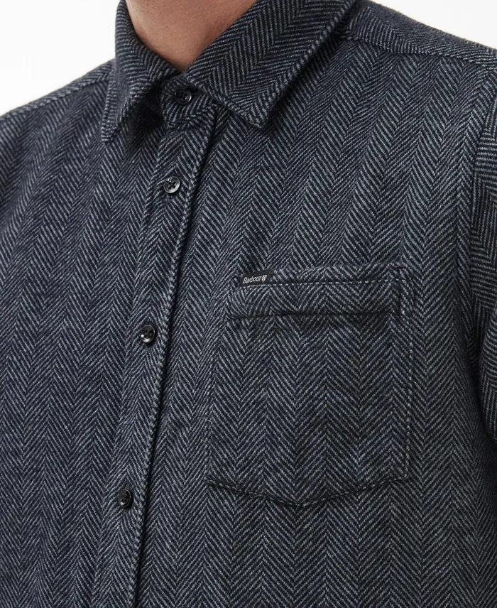 Men Shirts Barbour Robertson Tailored Shirt Grey Marl Men Shirts Barbour Robertson Tailored Shirt Grey Marl