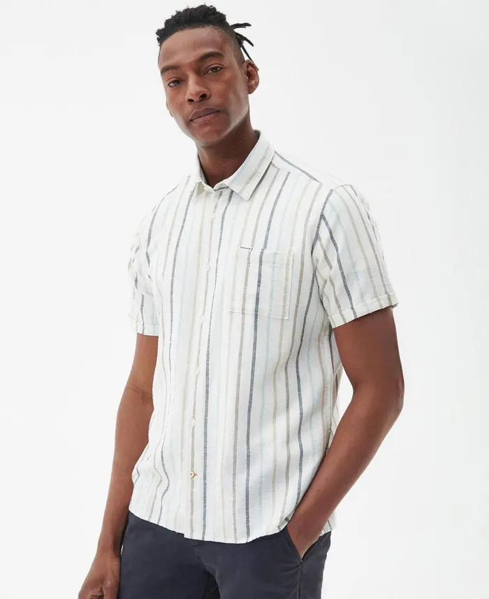Men Shirts Barbour Roker Summer Shirt Ecru