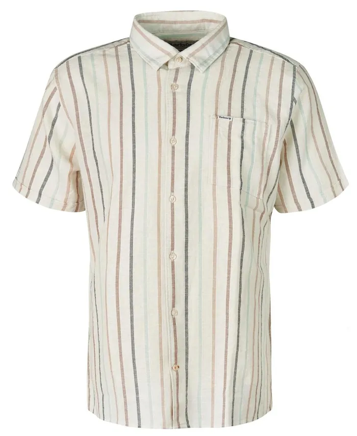 Men Shirts Barbour Roker Summer Shirt Ecru Men Shirts Barbour Roker Summer Shirt Ecru
