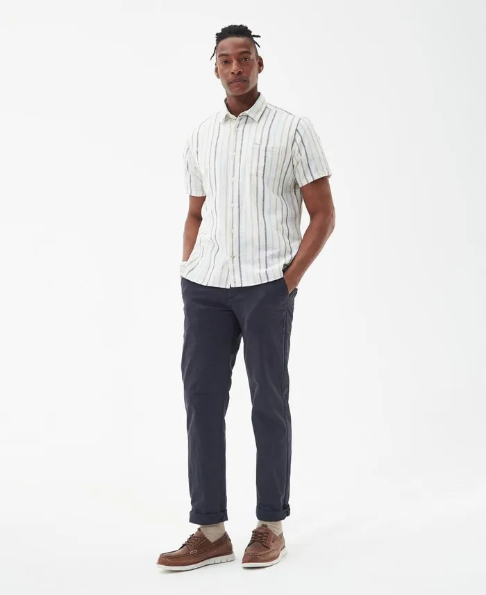Men Shirts Barbour Roker Summer Shirt Ecru Men Shirts Barbour Roker Summer Shirt Ecru