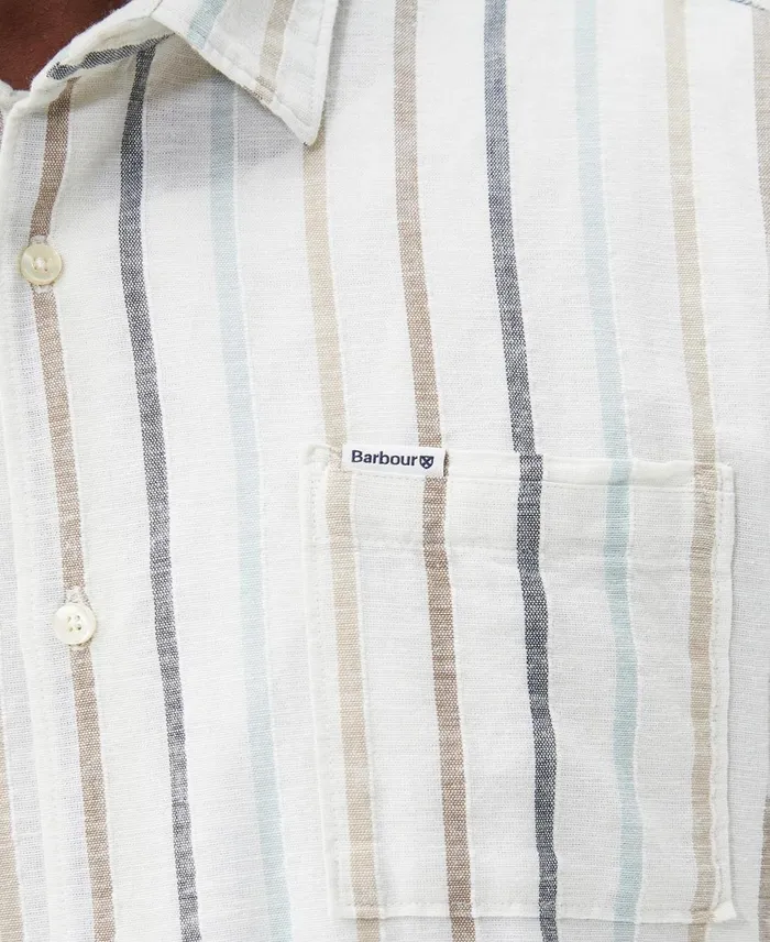 Men Shirts Barbour Roker Summer Shirt Ecru Men Shirts Barbour Roker Summer Shirt Ecru