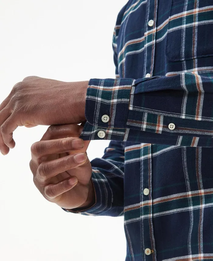 Men Shirts Barbour Ronan Tailored Check Shirt Ecru Men Shirts Barbour Ronan Tailored Check Shirt Ecru