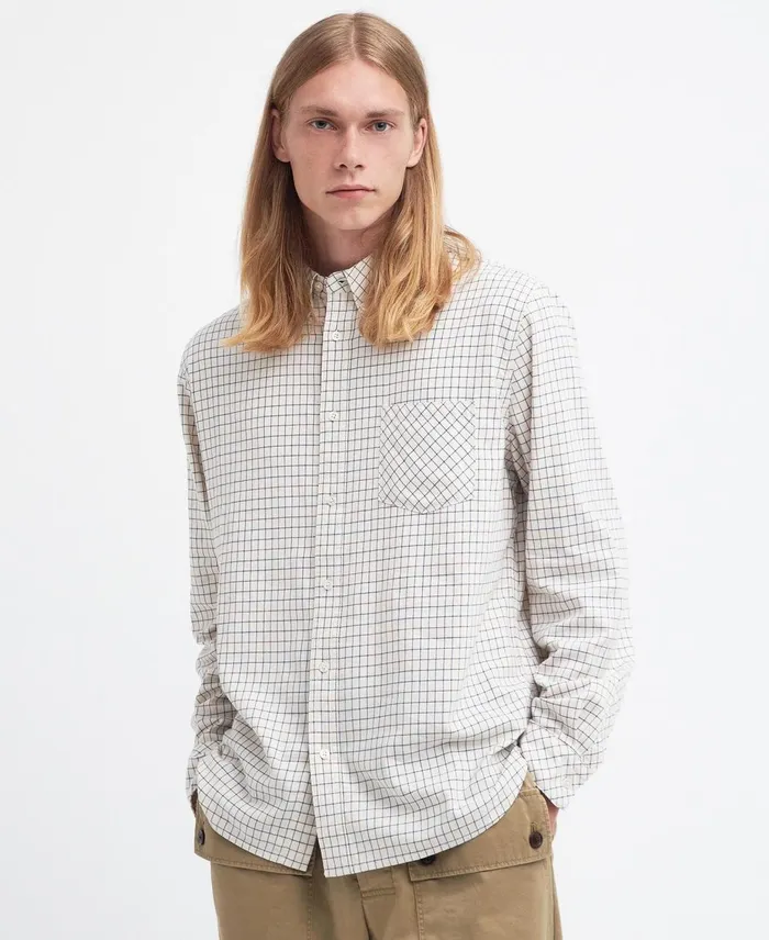 Men Shirts Barbour X Maison Kitsun Newbury Shirt Uniform Green