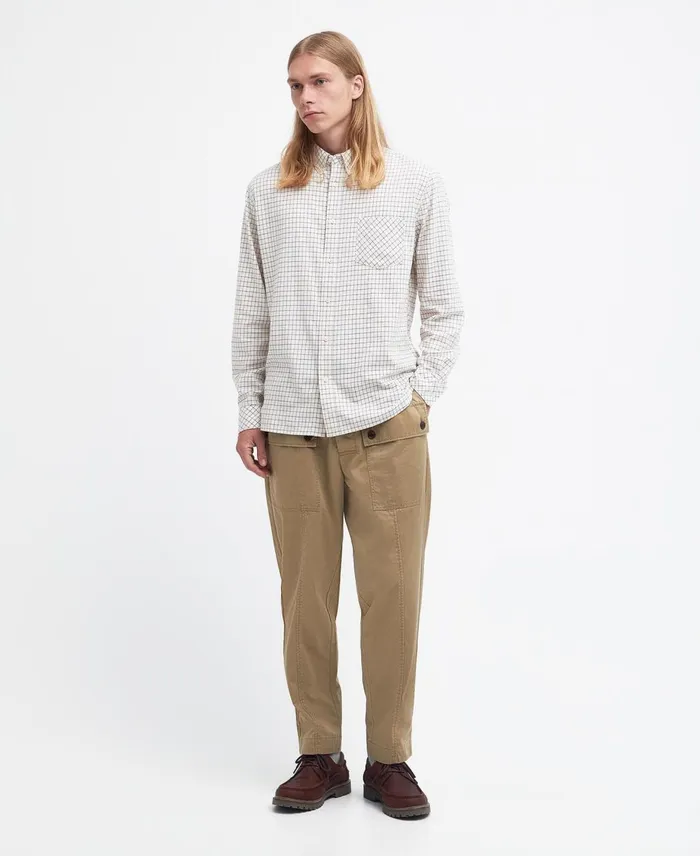 Men Shirts Barbour X Maison Kitsun Newbury Shirt Uniform Green Men Shirts Barbour X Maison Kitsun Newbury Shirt Uniform Green