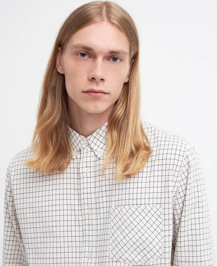 Men Shirts Barbour X Maison Kitsun Newbury Shirt Uniform Green Men Shirts Barbour X Maison Kitsun Newbury Shirt Uniform Green