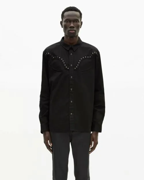 Men Shirts The Kooples Black WesternStyle Shirt Black
