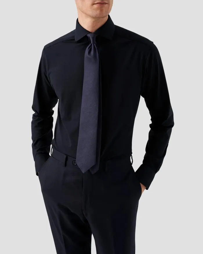 Men Solid Cotton FourWay Stretch Shirt Blue Eton Dress Shirts Men Solid Cotton FourWay Stretch Shirt Blue Eton Dress Shirts