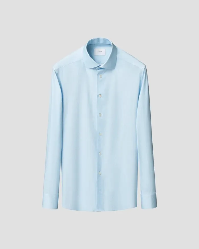 Men Solid Cotton FourWay Stretch Shirt Blue Eton Dress Shirts Men Solid Cotton FourWay Stretch Shirt Blue Eton Dress Shirts