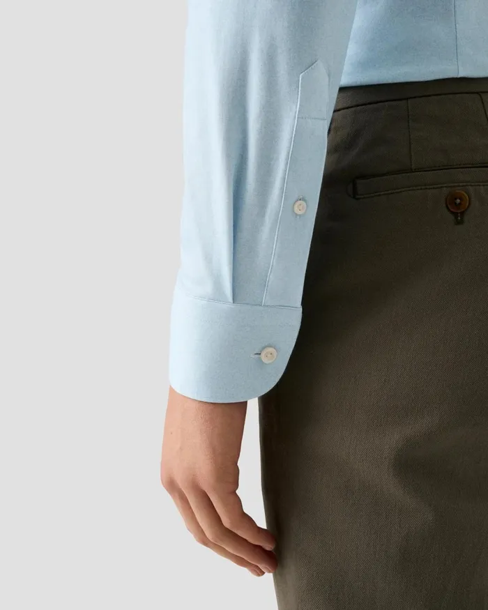 Men Solid Cotton FourWay Stretch Shirt Blue Eton Dress Shirts Men Solid Cotton FourWay Stretch Shirt Blue Eton Dress Shirts