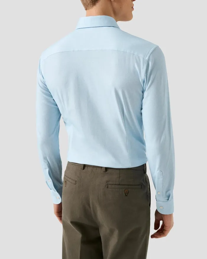 Men Solid Cotton FourWay Stretch Shirt Blue Eton Dress Shirts Men Solid Cotton FourWay Stretch Shirt Blue Eton Dress Shirts