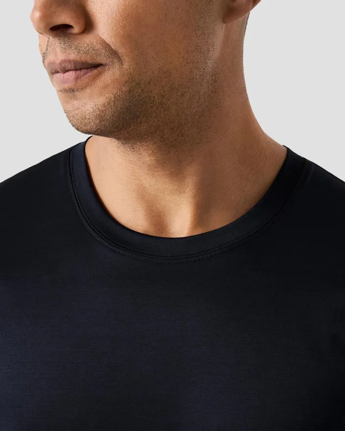 Men Solid Filo Di Scozia Tshirt Blue Eton TShirts