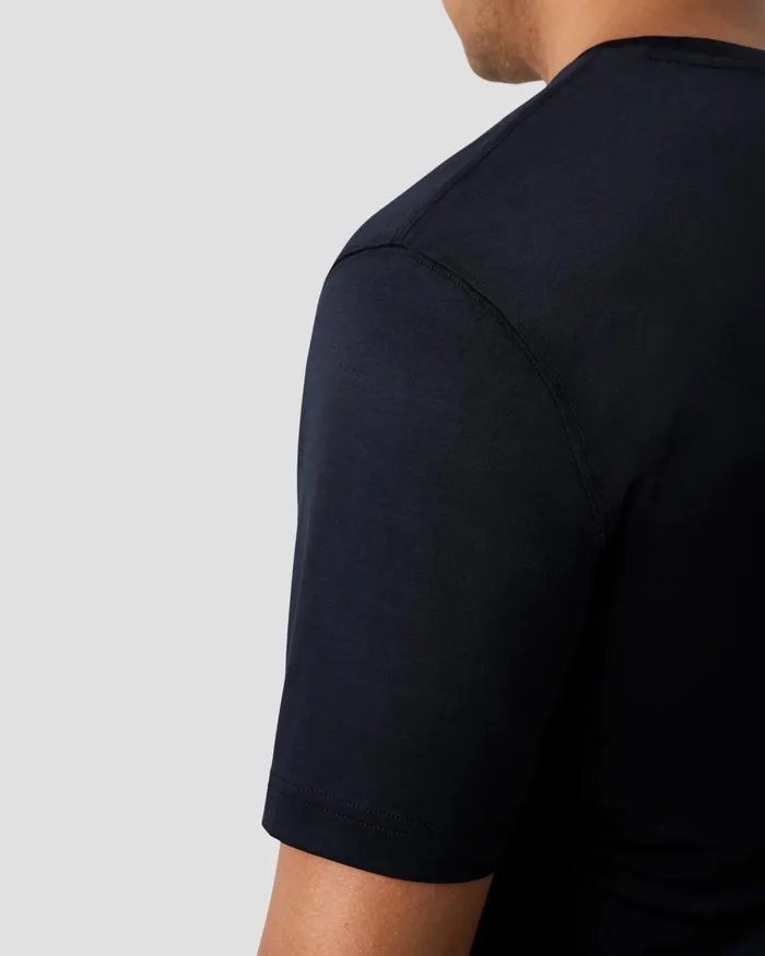 Men Solid Filo Di Scozia Tshirt Blue Eton TShirts