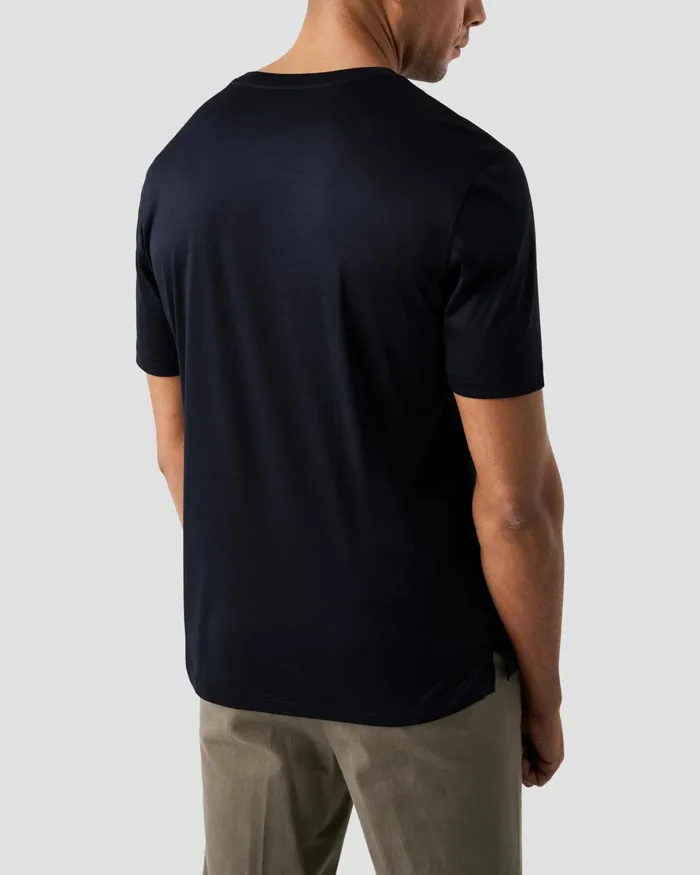 Men Solid Filo Di Scozia Tshirt Blue Eton TShirts