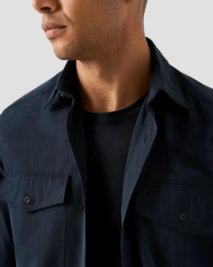 Men Solid Filo Di Scozia Tshirt Blue Eton TShirts