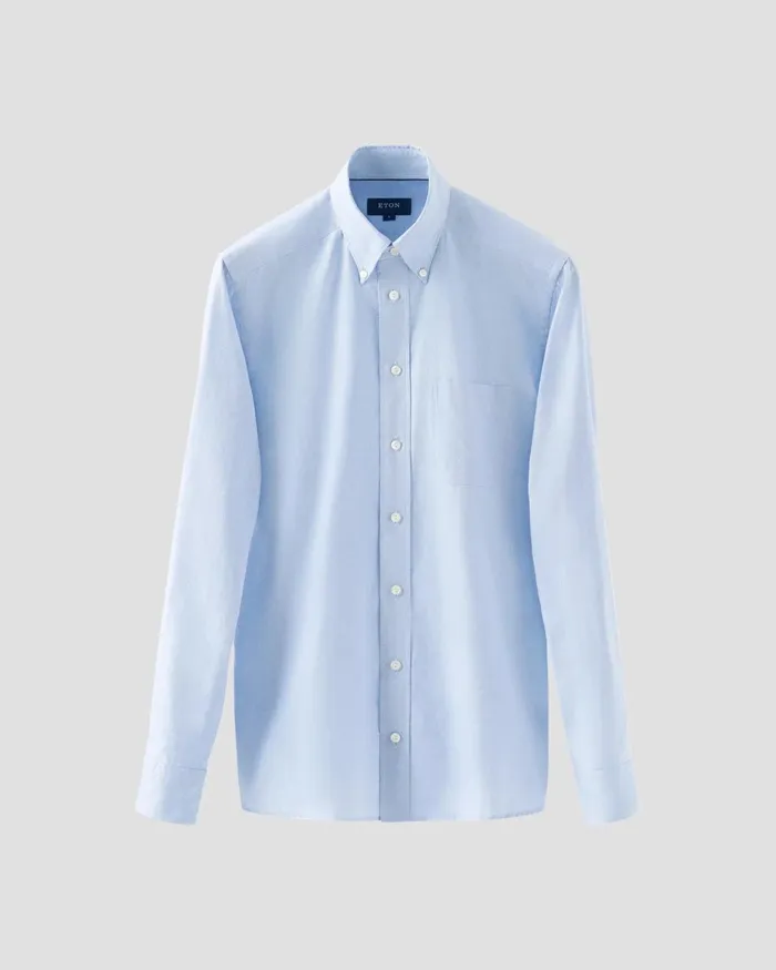 Men Solid Oxford Shirt Blue Eton Casual Shirts Men Solid Oxford Shirt Blue Eton Casual Shirts