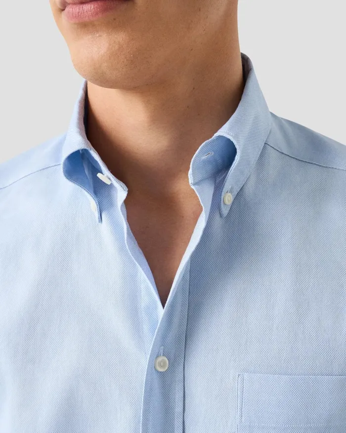 Men Solid Oxford Shirt Blue Eton Casual Shirts Men Solid Oxford Shirt Blue Eton Casual Shirts