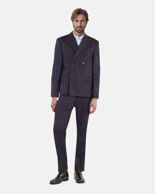 Men Suits The Kooples Blue Striped Suit Jacket Dark Navy