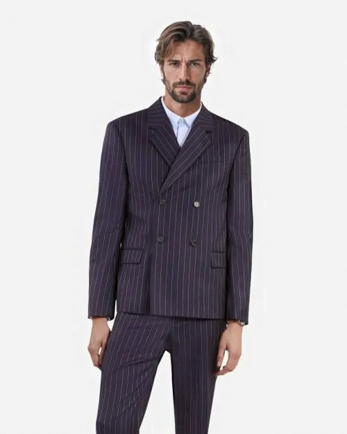 Men Suits The Kooples Blue Striped Suit Jacket Dark Navy