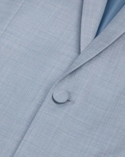 Men Suits The Kooples Light Blue Wool Suit Fitted Jacket Blue