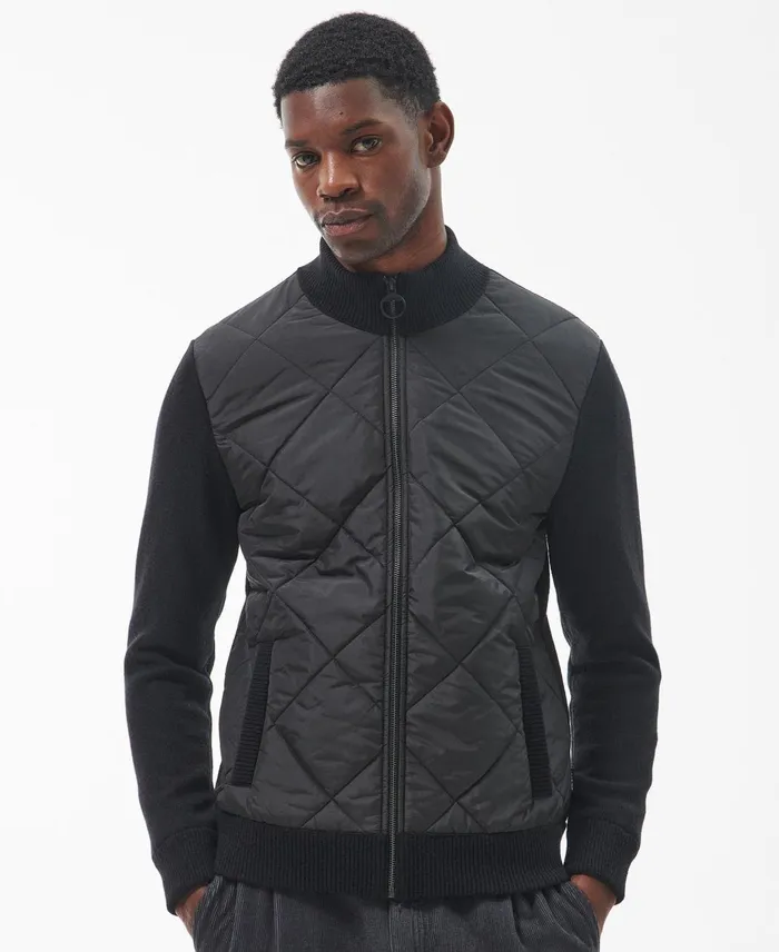 Men Sweaters Barbour Arch DiamondQuilted Jumper Classic Black