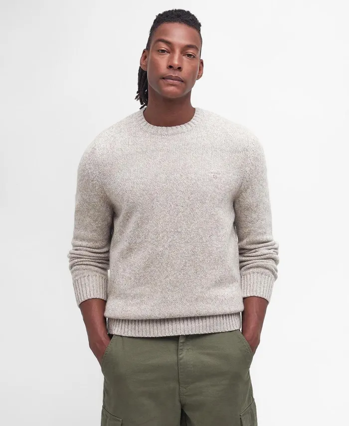 Men Sweaters Barbour Atley Knitted Jumper Stone