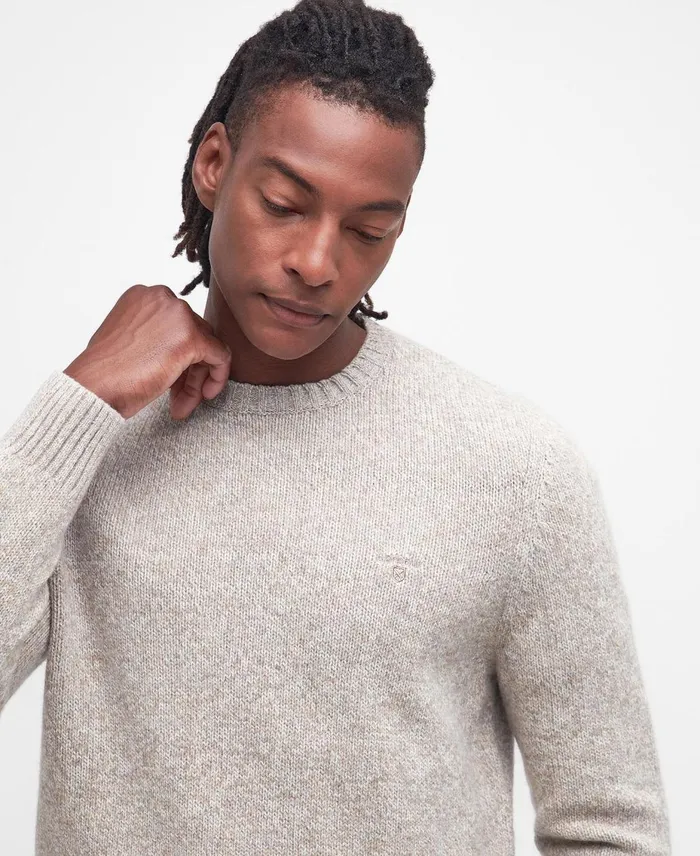 Men Sweaters Barbour Atley Knitted Jumper Stone Men Sweaters Barbour Atley Knitted Jumper Stone