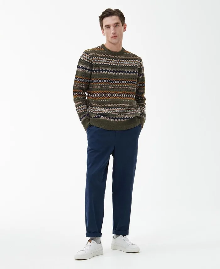 Men Sweaters Barbour Case Fair Isle Jumper Navy Marl Men Sweaters Barbour Case Fair Isle Jumper Navy Marl