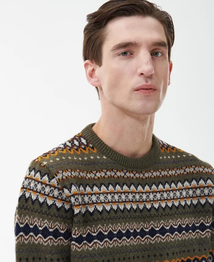 Men Sweaters Barbour Case Fair Isle Jumper Navy Marl Men Sweaters Barbour Case Fair Isle Jumper Navy Marl