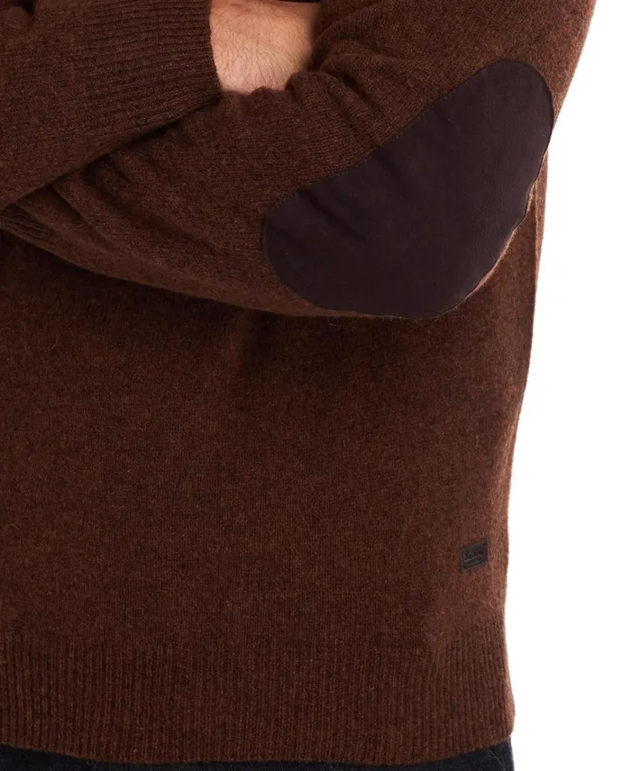 Men Sweaters Barbour Patch Crew Neck Sweater Charcoal Men Sweaters Barbour Patch Crew Neck Sweater Charcoal