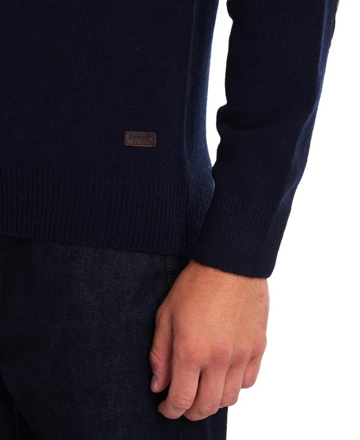 Men Sweaters Barbour Patch Crew Neck Sweater Charcoal Men Sweaters Barbour Patch Crew Neck Sweater Charcoal