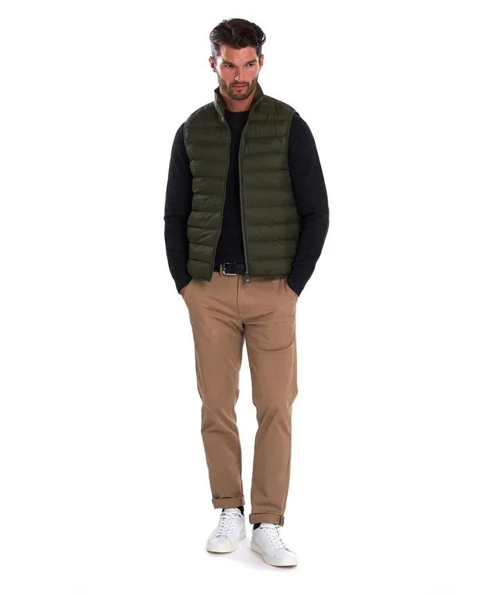 Men Sweaters Barbour Patch Crew Neck Sweater Willow Green