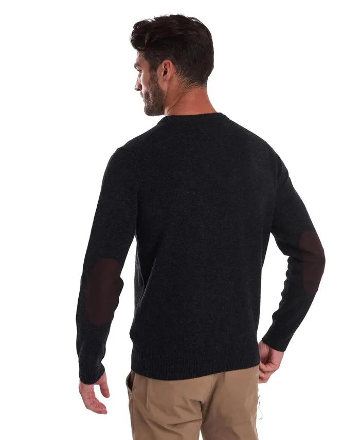 Men Sweaters Barbour Patch Crew Neck Sweater Willow Green