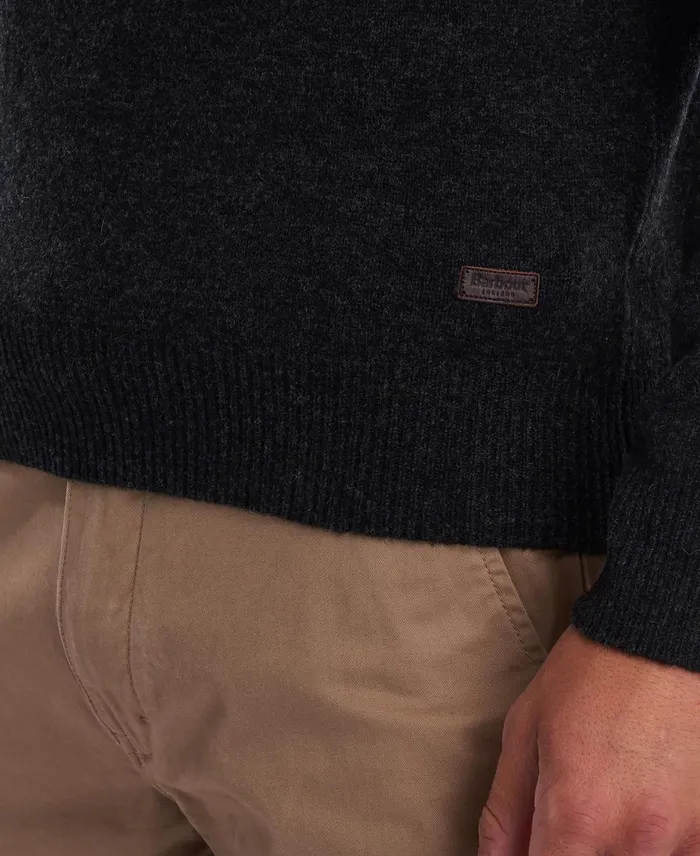 Men Sweaters Barbour Patch Crew Neck Sweater Willow Green